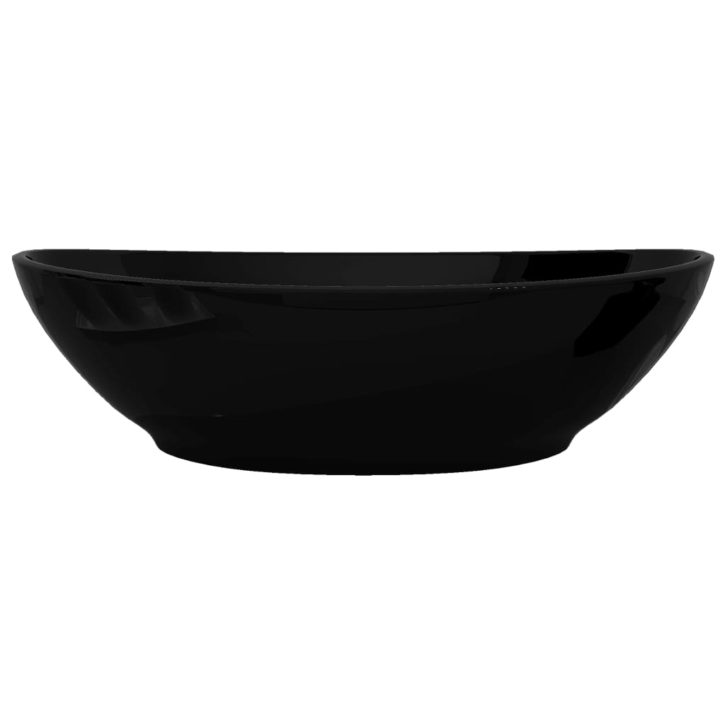 NNEVL Luxury Ceramic Basin Oval - shaped Sink Black 40 x 33 cm - UrbanNest Co