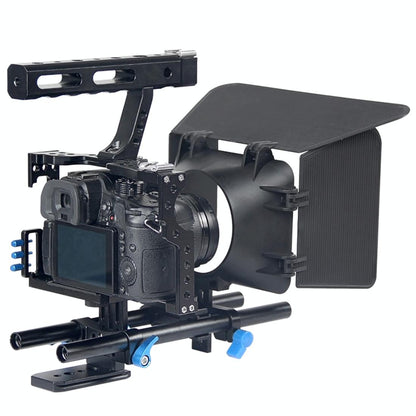 NNEIDS Video Camera Cage Stabilizer Kit With Matte Box & Follow Focus For Panasonic Lumix Dmc - Gh4 & G7 / Sony A7 Series - UrbanNest Co