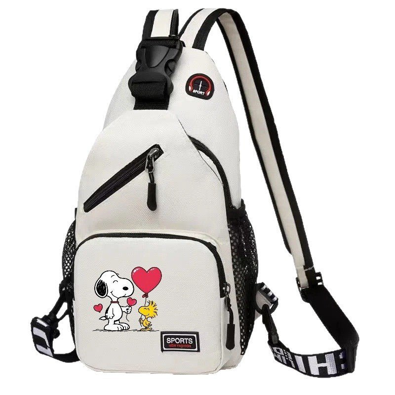 19*6*34CM Snoopy Cartoon Print Large Capacity Backpack Shoulder Bag Chest Crossbody Bag - UrbanNest Co