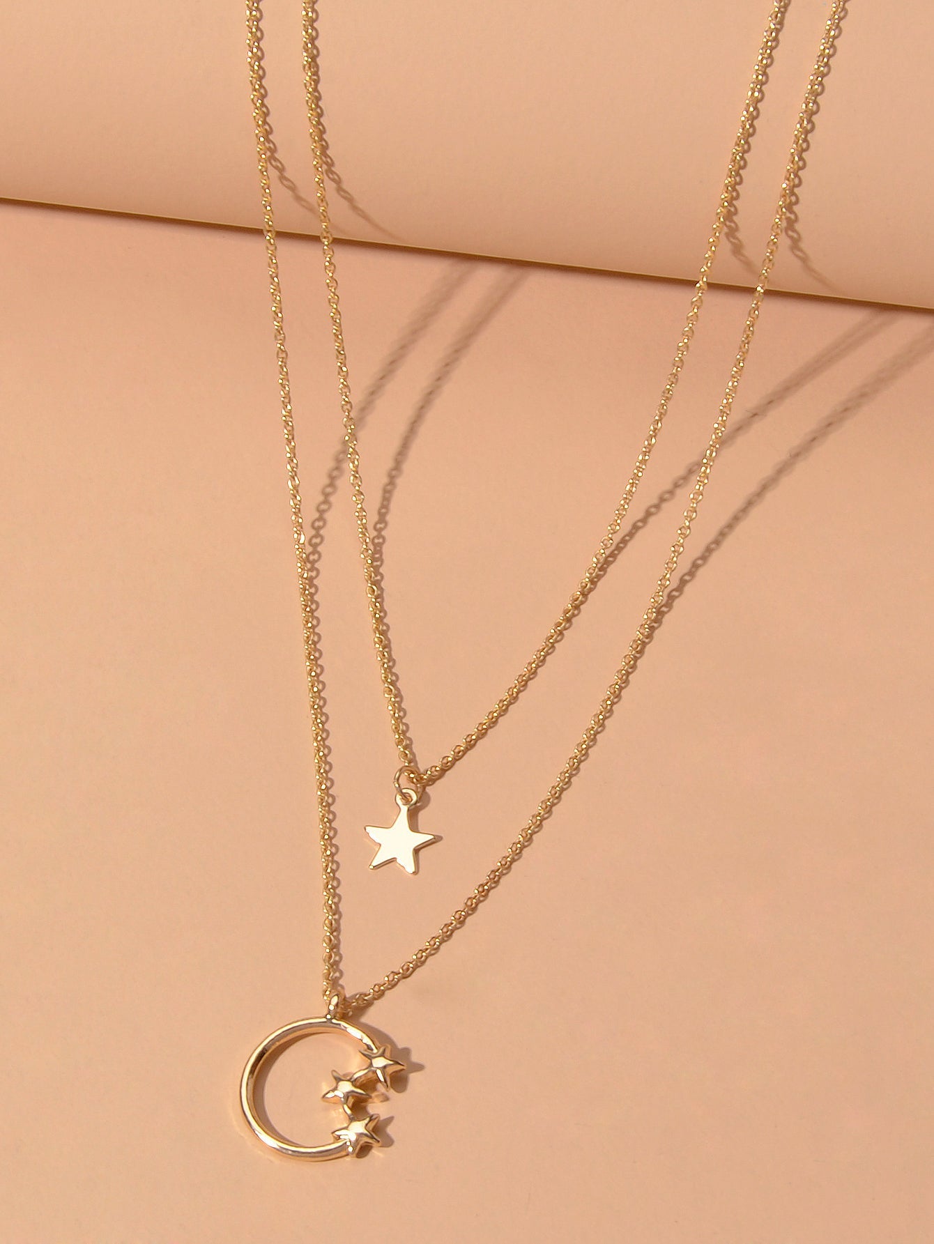 Awesome Jewelry Double layer Chain Star Circle Pendant Necklace Engagement Gift - UrbanNest Co