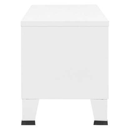 NNEVL Industrial TV Cabinet White 105x35x42 cm Metal - UrbanNest Co