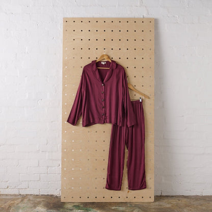 Bamboo Pyjama Set in Classic Burgundy - UrbanNest Co