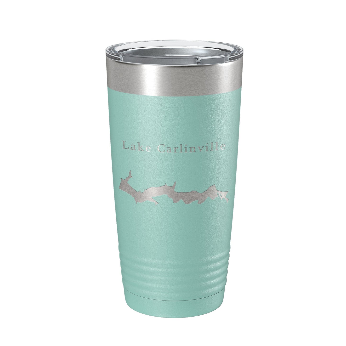 Lake Carlinville Map Tumbler Travel Mug Insulated Laser Engraved Coffee Cup Illinois 20 oz - UrbanNest Co
