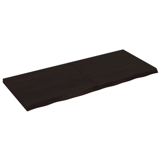 NNEVL Bathroom Countertop Dark Brown 120x50x4 cm Treated Solid Wood - UrbanNest Co