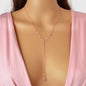 Feelontop Jewellery Silver Chain Rhinestone Fringe Y Necklace Women Accessories - UrbanNest Co