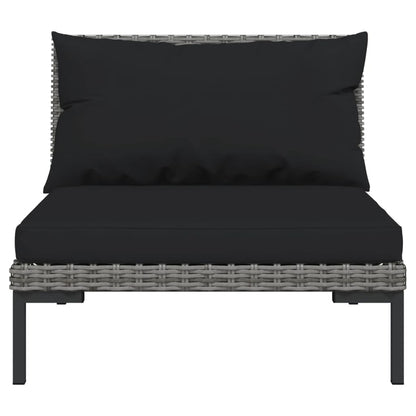 NNEVL 9 Piece Garden Lounge Set with Cushions Poly Rattan Dark Grey - UrbanNest Co