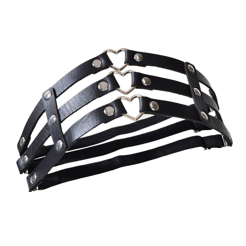 Punk Gothic Black Pu Leather Elastic Leg Chain Cosplay Party Body Jewellery Gift - UrbanNest Co