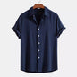 Men's Stand Collar Slim Fit Linen - Cotton Suit Set - UrbanNest Co