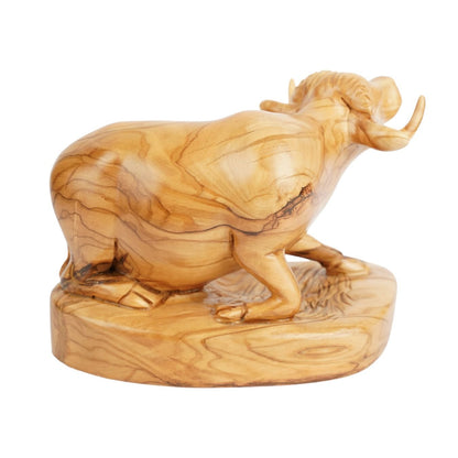 Handgeschnitzter Ochse aus Olivenholz – Exklusive Holzskulptur aus Bethlehem (18 cm) - UrbanNest Co