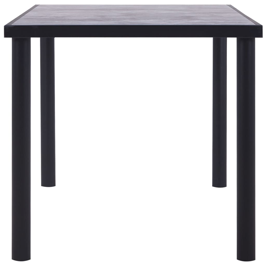 NNEVL Dining Table Black and Concrete Grey 160x80x75 cm MDF - UrbanNest Co