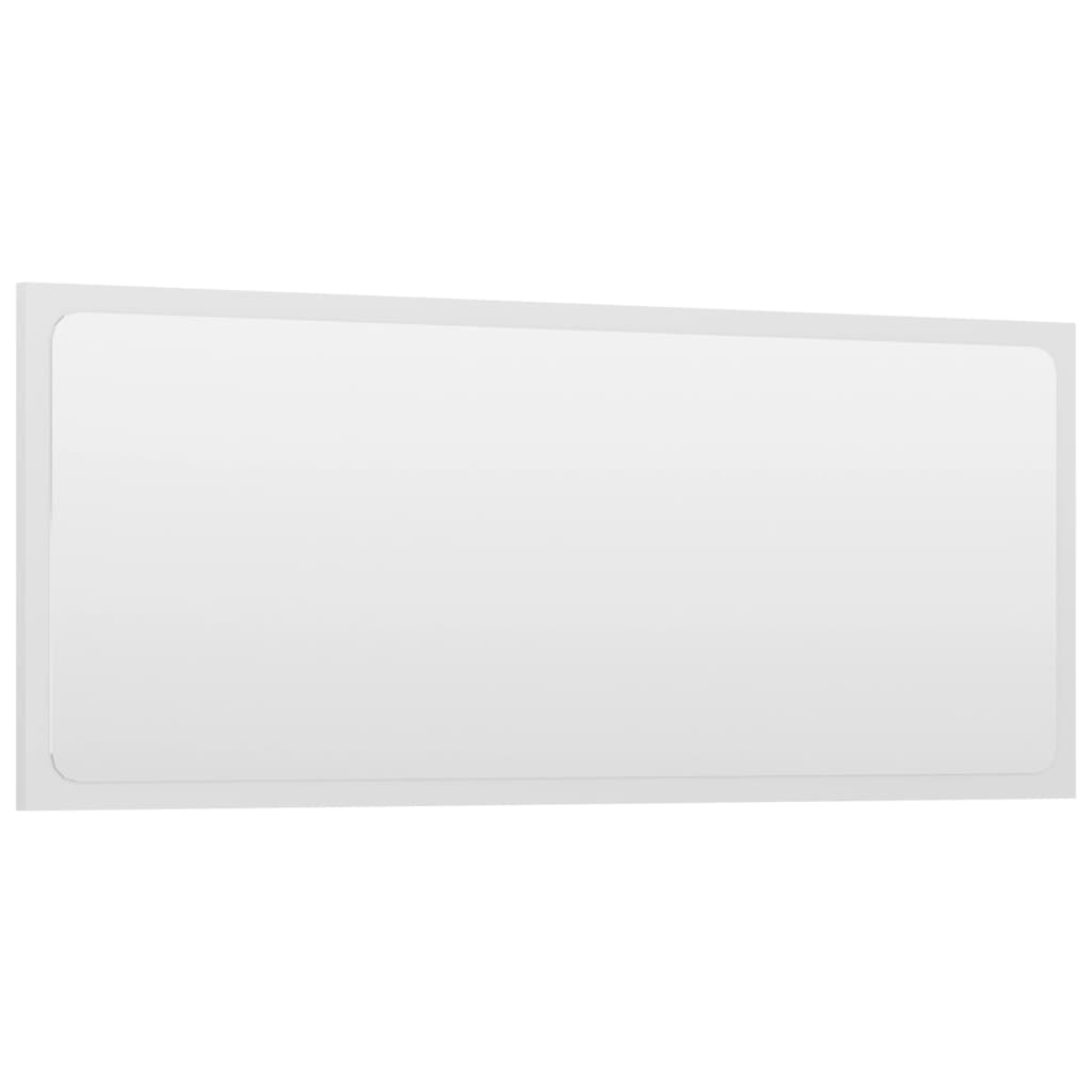 NNEVL Bathroom Mirror High Gloss White 90x1.5x37 cm Chipboard - UrbanNest Co