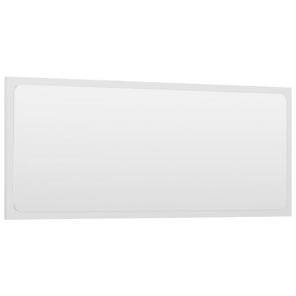 NNEVL Bathroom Mirror High Gloss White 90x1.5x37 cm Chipboard - UrbanNest Co
