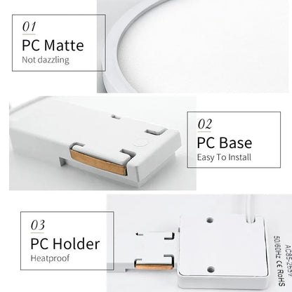 2.2cm Ultra Thin Ceiling Light 6W 9W 13W 18W 24W 110V 220V Luster Home Appliances Indoor Decoration Bedroom Living Room Kitchen - UrbanNest Co
