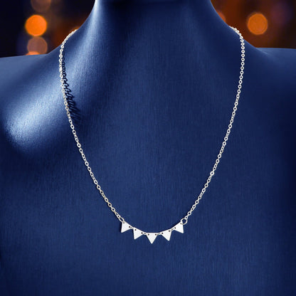 Basic Business Triangle Decor Silvery Chain Collar Necklace Party Daily Officework Jewelry - UrbanNest Co