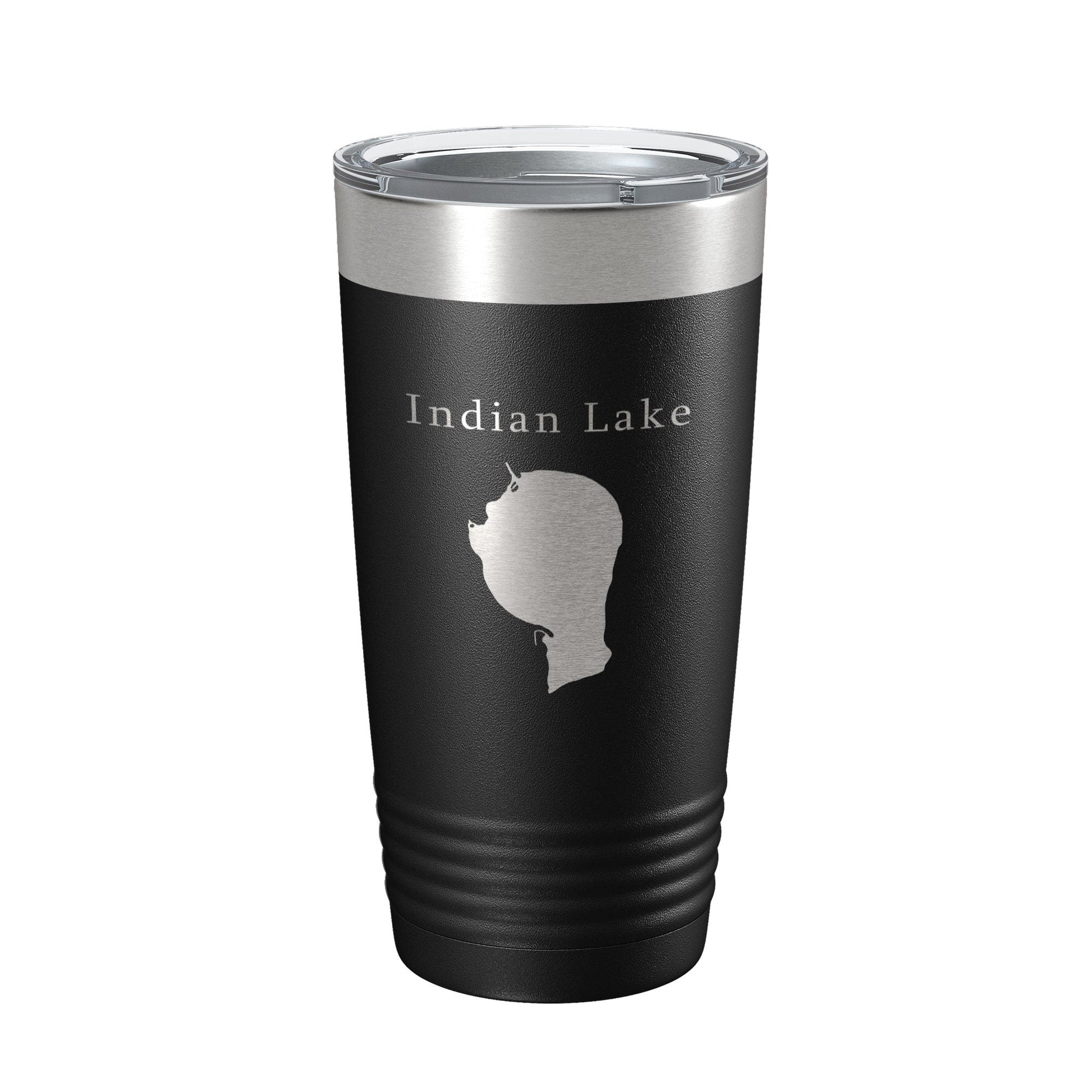 Indian Lake Map Tumbler Travel Mug Insulated Laser Engraved Coffee Cup Silver Creek Township Michigan 20 oz - UrbanNest Co