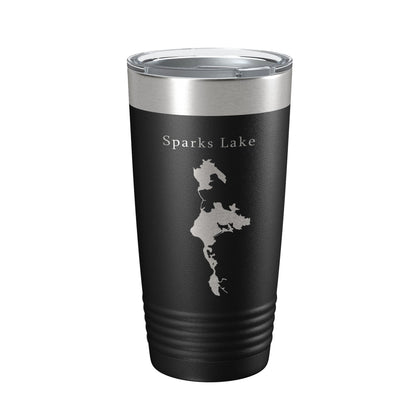 Sparks Lake Map Tumbler Travel Mug Insulated Laser Engraved Coffee Cup Oregon 20 oz - UrbanNest Co