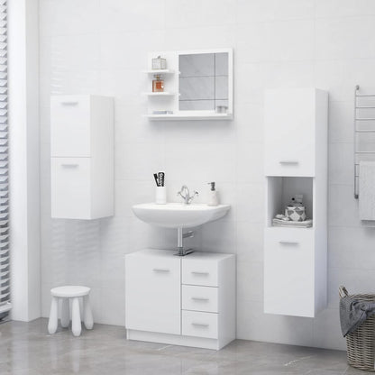 NNEVL Bathroom Mirror White 60x10.5x45 cm Chipboard - UrbanNest Co