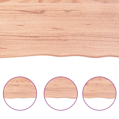 NNEVL Bathroom Countertop Light Brown 140x60x4 cm Treated Solid Wood - UrbanNest Co
