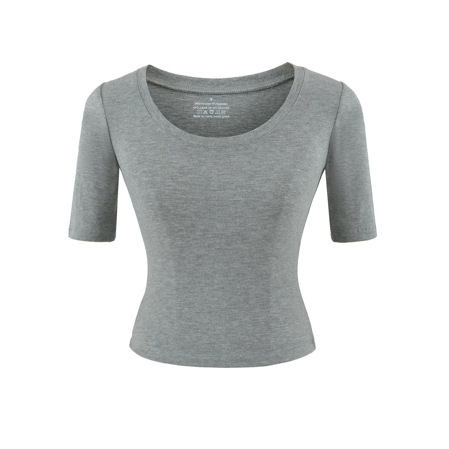Round neck mid sleeve T-shirt for women - UrbanNest Co