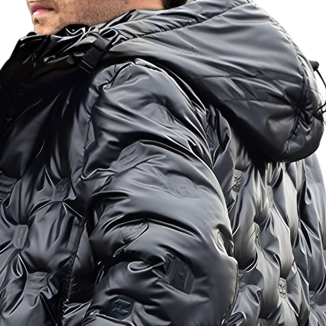 abbee Black Winter Hooded Glossy Overcoat Long Jacket Stylish Lightweight Quilted Warm Puffer Coat - UrbanNest Co