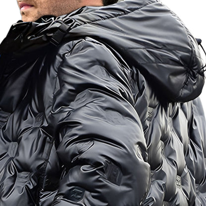 abbee Black Winter Hooded Glossy Overcoat Long Jacket Stylish Lightweight Quilted Warm Puffer Coat - UrbanNest Co