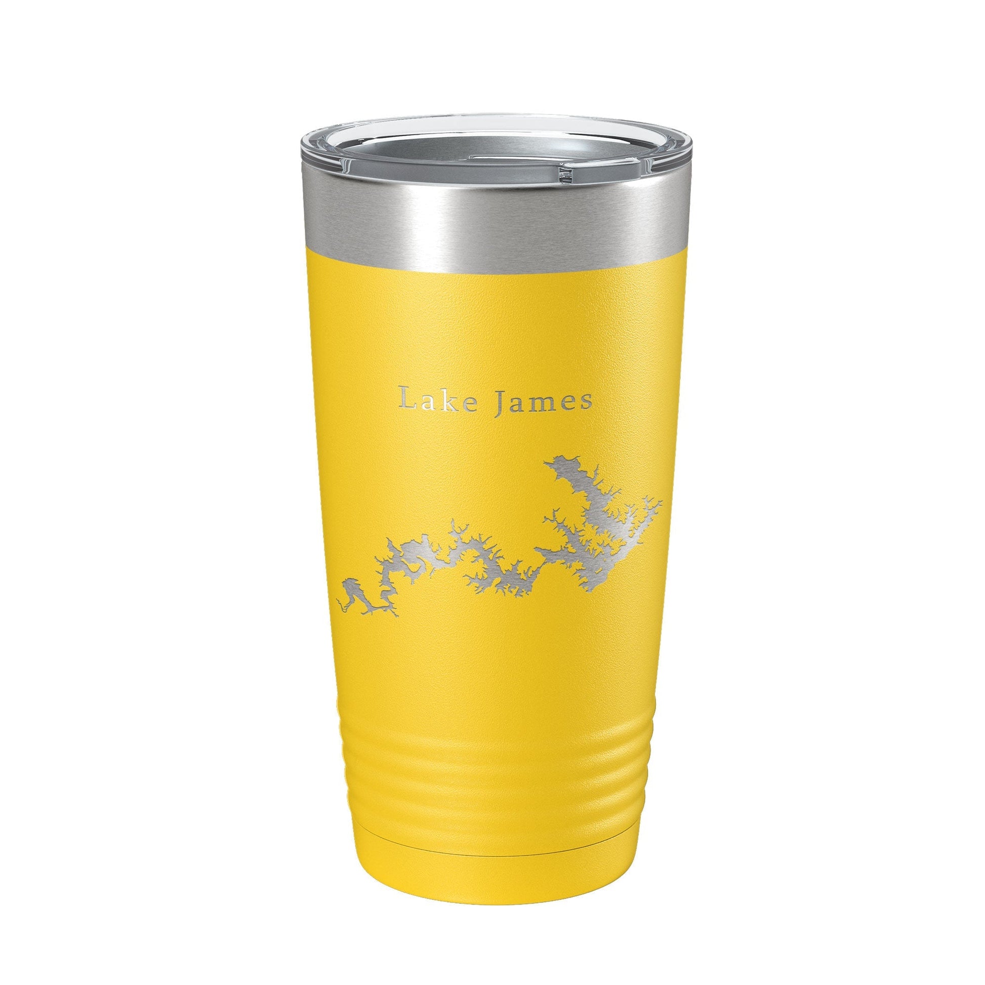 Lake James Map Tumbler Travel Mug Insulated Laser Engraved Coffee Cup North Carolina 20 oz - UrbanNest Co