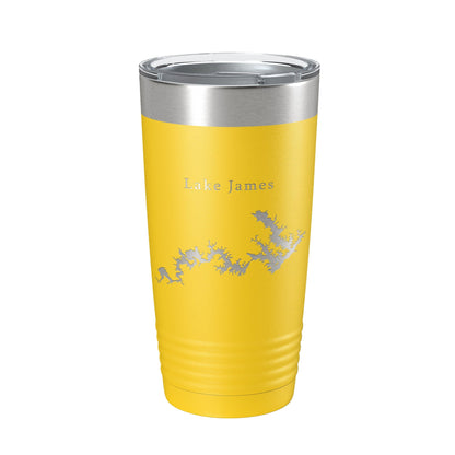Lake James Map Tumbler Travel Mug Insulated Laser Engraved Coffee Cup North Carolina 20 oz - UrbanNest Co