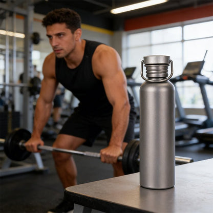 Pure Titanium Water Bottle, Lightweight Single - Wall Wide Mouth for Sports, Camping, Travel - UrbanNest Co