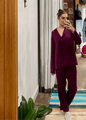 Bamboo Pyjama Set in Classic Burgundy - UrbanNest Co