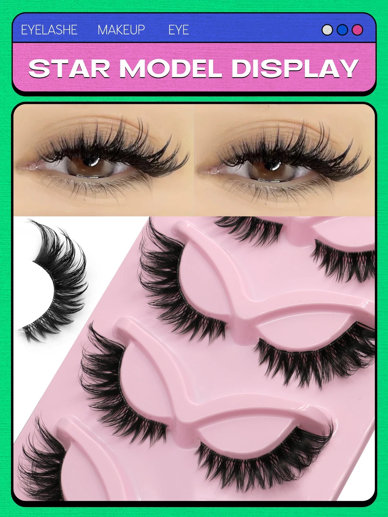 Veltrinay Fake Lashes Cat Eye Lashes Faux Mink Eyelashes Clear Band Lashes Natural Look Wispy Mink Eyelashes False Lashes Makeup - UrbanNest Co