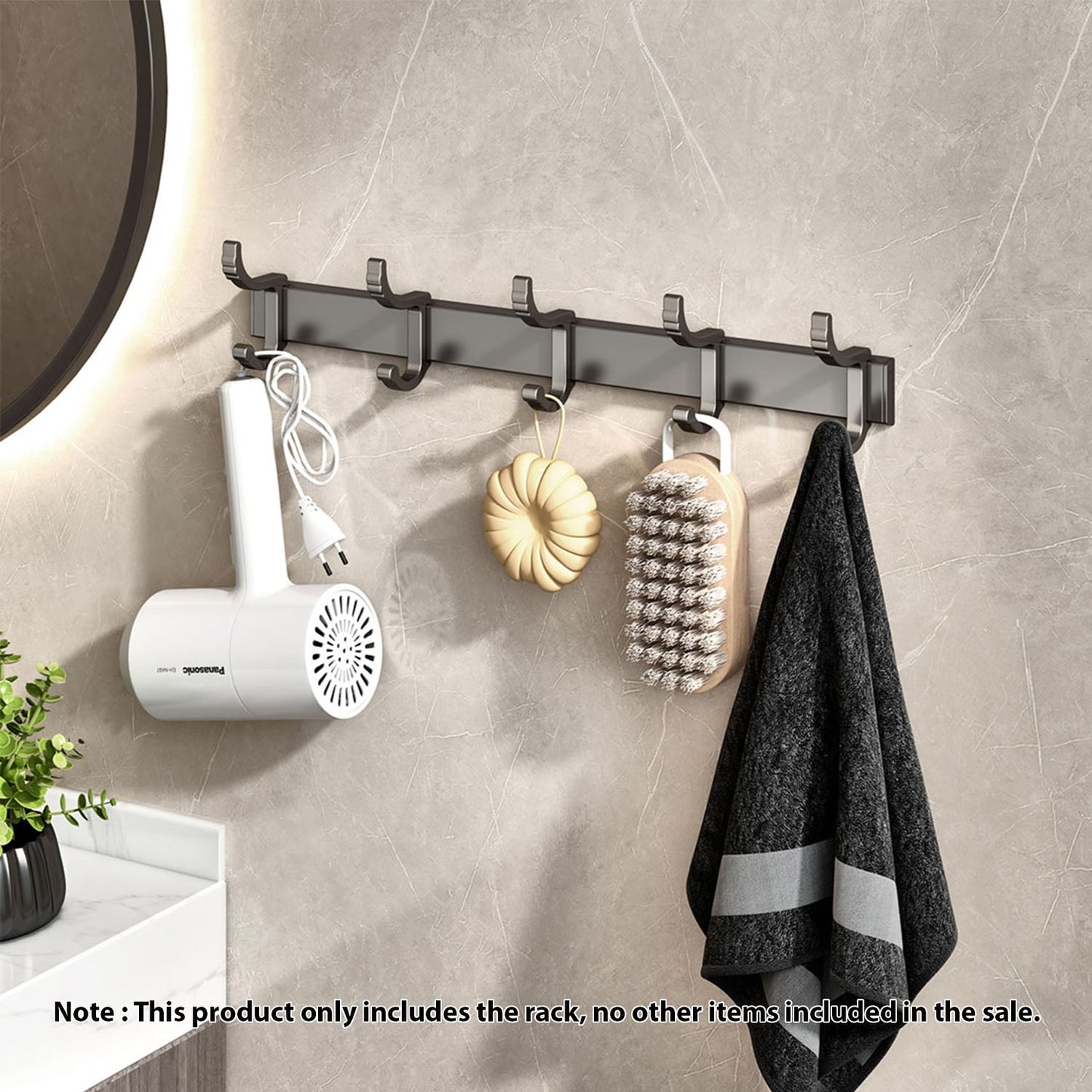 SOGA 2X 37cm Wall Mounted Towel Rack Space - Saving Hanger Organiser with Durable Hooks - UrbanNest Co