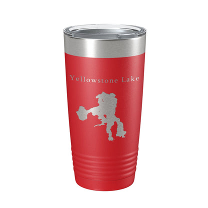 Yellowstone Lake Map Tumbler Travel Mug Insulated Laser Engraved Coffee Cup Wyoming 20 oz - UrbanNest Co