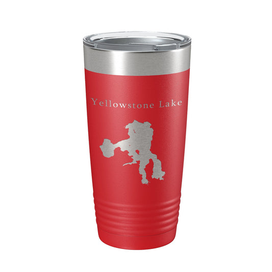 Yellowstone Lake Map Tumbler Travel Mug Insulated Laser Engraved Coffee Cup Wyoming 20 oz - UrbanNest Co