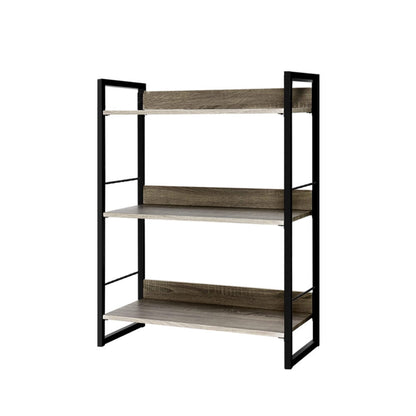 NNEDSZ Bookshelf Display Shelves Metal Bookcase Wooden Book Shelf Wall Storage - UrbanNest Co