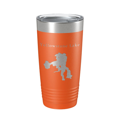 Yellowstone Lake Map Tumbler Travel Mug Insulated Laser Engraved Coffee Cup Wyoming 20 oz - UrbanNest Co