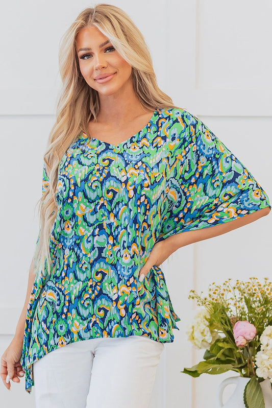 Madeleine Abstract Loose Fit Tunic Blouse - UrbanNest Co