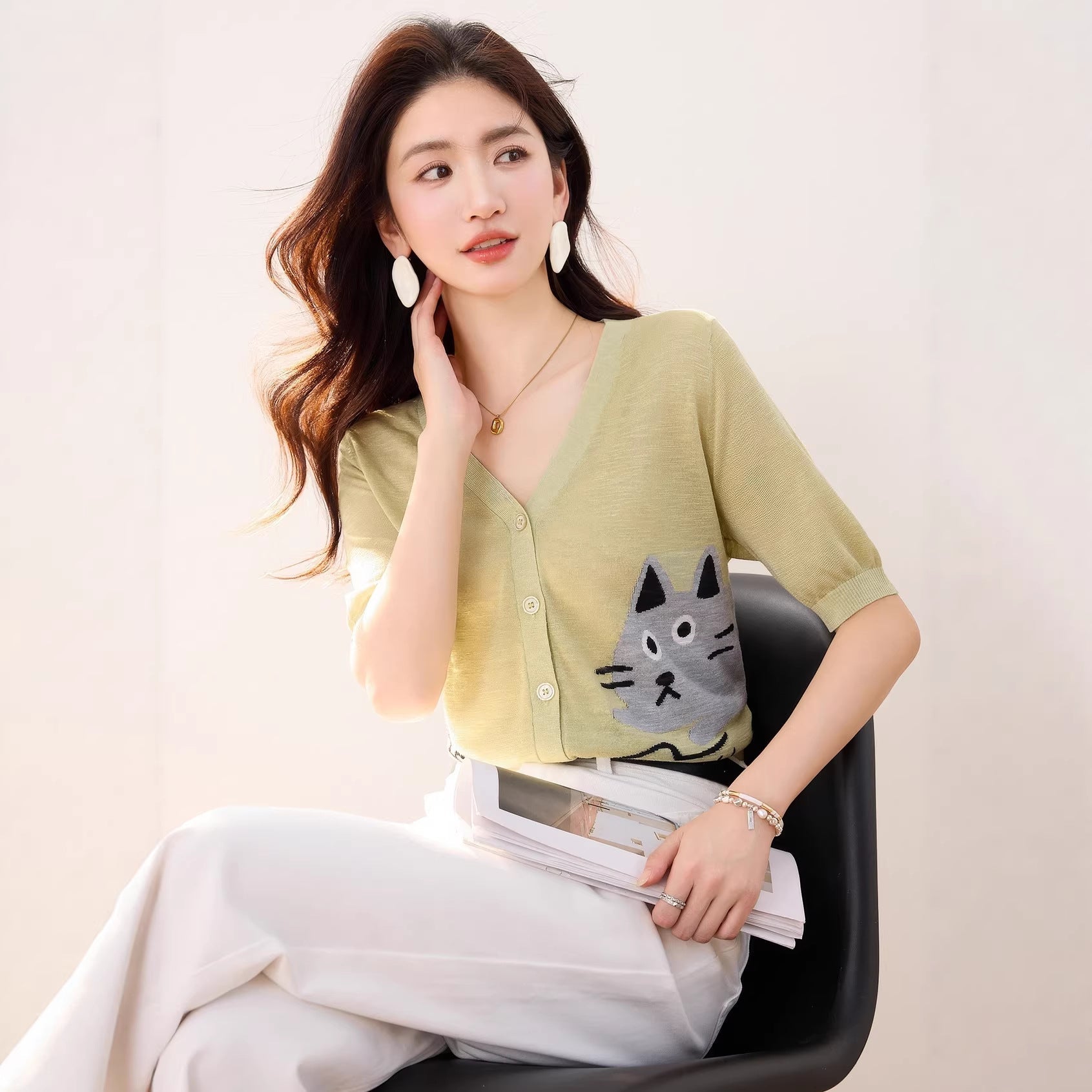 Breathable Short Sleeve T-Shirt for Women, Summer Slim Fit, Slimming Ice Silk Knit Top - UrbanNest Co