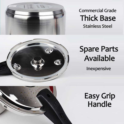 2X 5L Commercial Grade Stainless Steel Pressure Cooker - UrbanNest Co