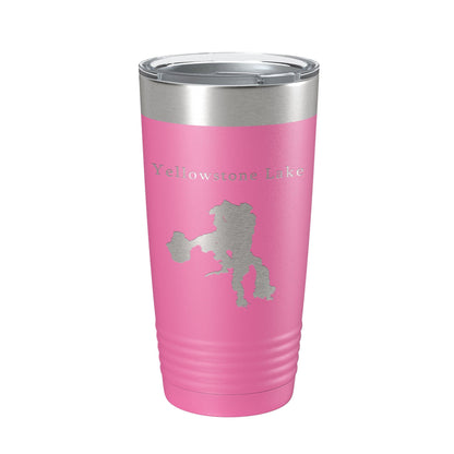 Yellowstone Lake Map Tumbler Travel Mug Insulated Laser Engraved Coffee Cup Wyoming 20 oz - UrbanNest Co