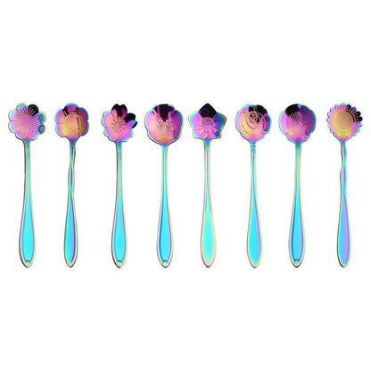 8X Spoon Long Handle Dessert Tea Coffee Mixing Spoon Stainless Steel Teaspoon - UrbanNest Co