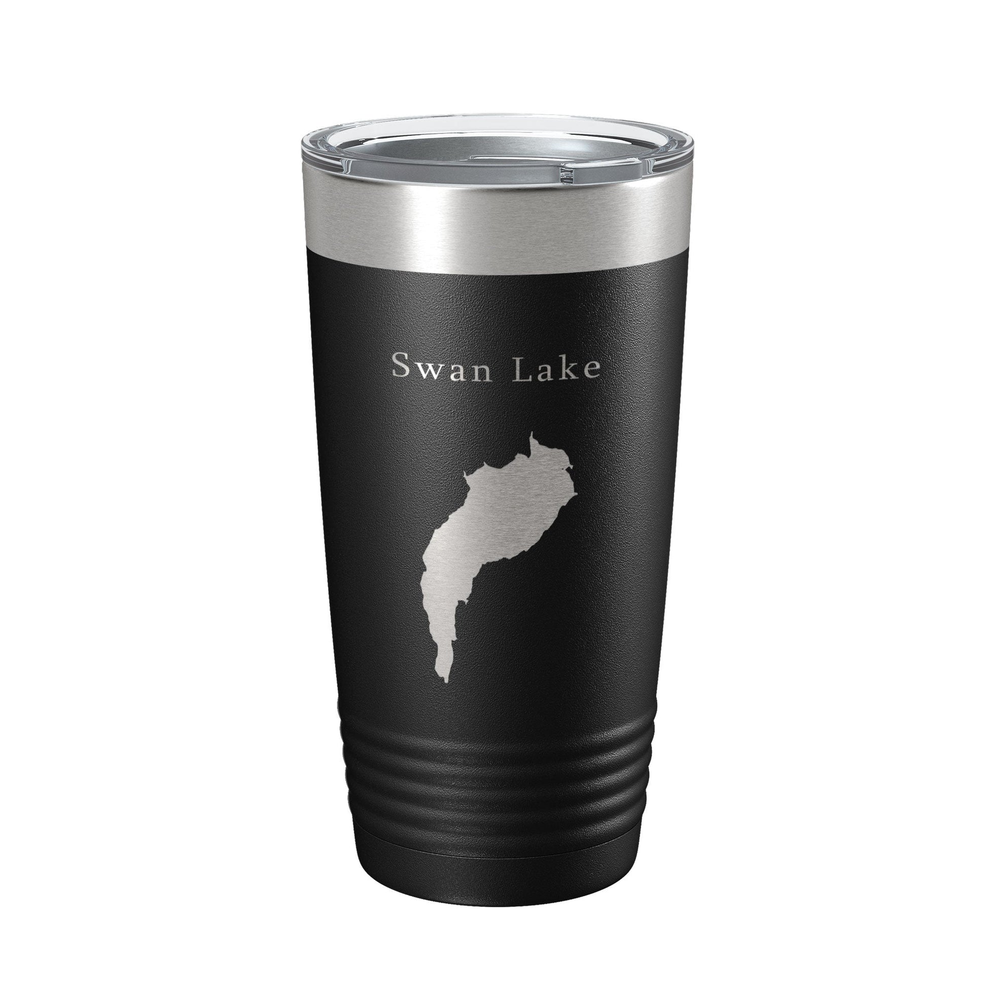Swan Lake Map Tumbler Travel Mug Insulated Laser Engraved Coffee Cup Maine 20 oz - UrbanNest Co