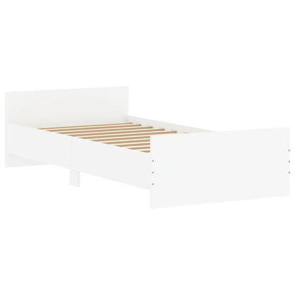 NNEVL Bed Frame White 92x187 cm Single Size Engineered Wood - UrbanNest Co
