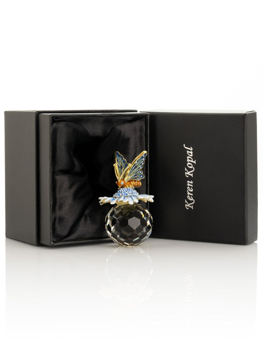 Butterfly sitting on Flower and Crystal - UrbanNest Co
