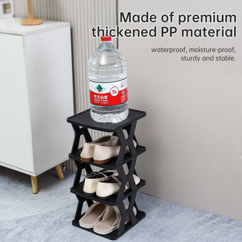 Stackable Plastic Shoe Rack, Vertical Dustproof Shoe Organizer, Sturdy Shoe Storage for Entryway - UrbanNest Co