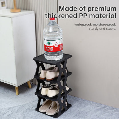Stackable Plastic Shoe Rack, Vertical Dustproof Shoe Organizer, Sturdy Shoe Storage for Entryway - UrbanNest Co