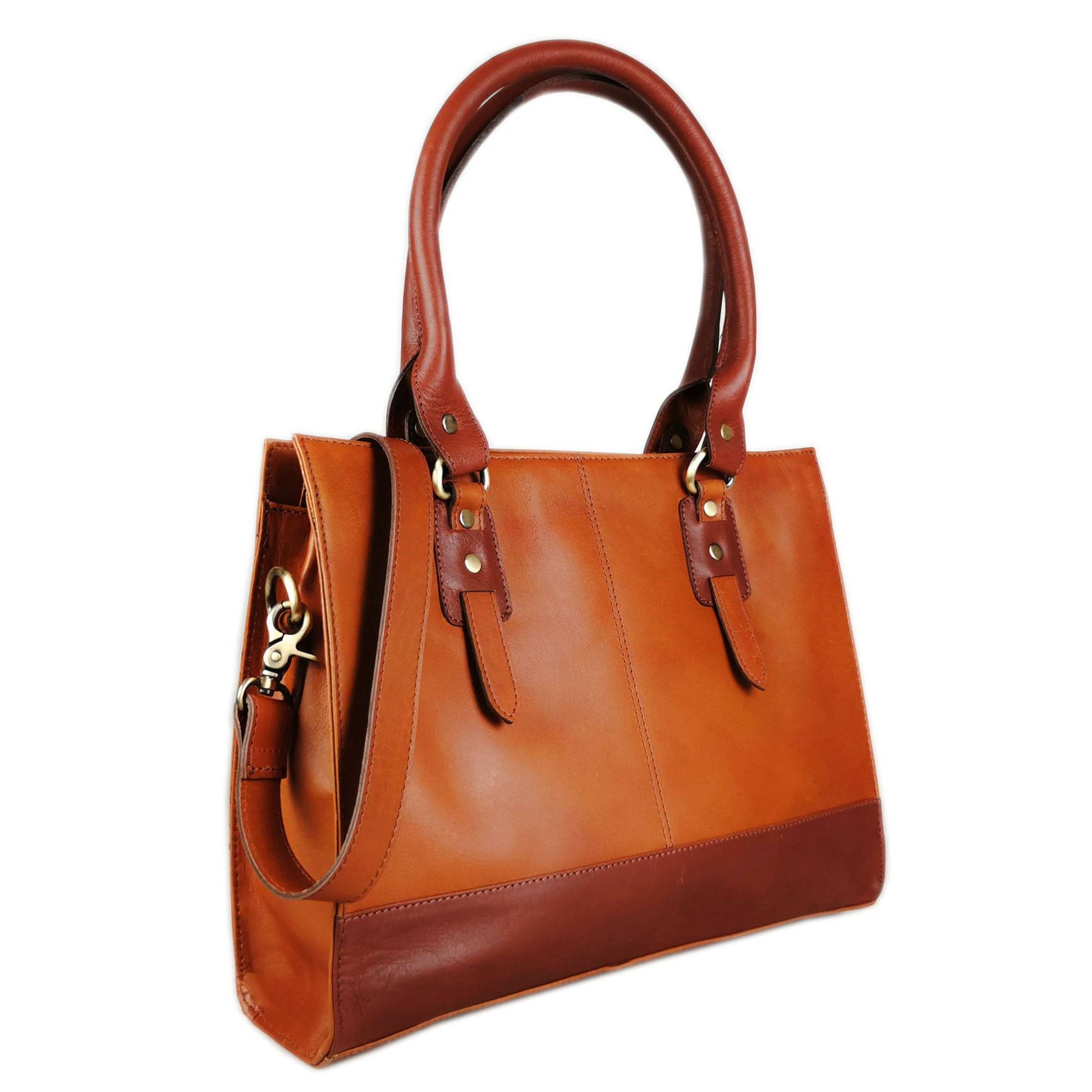 The Signature 15" Leather Laptop Bag, Tan - UrbanNest Co