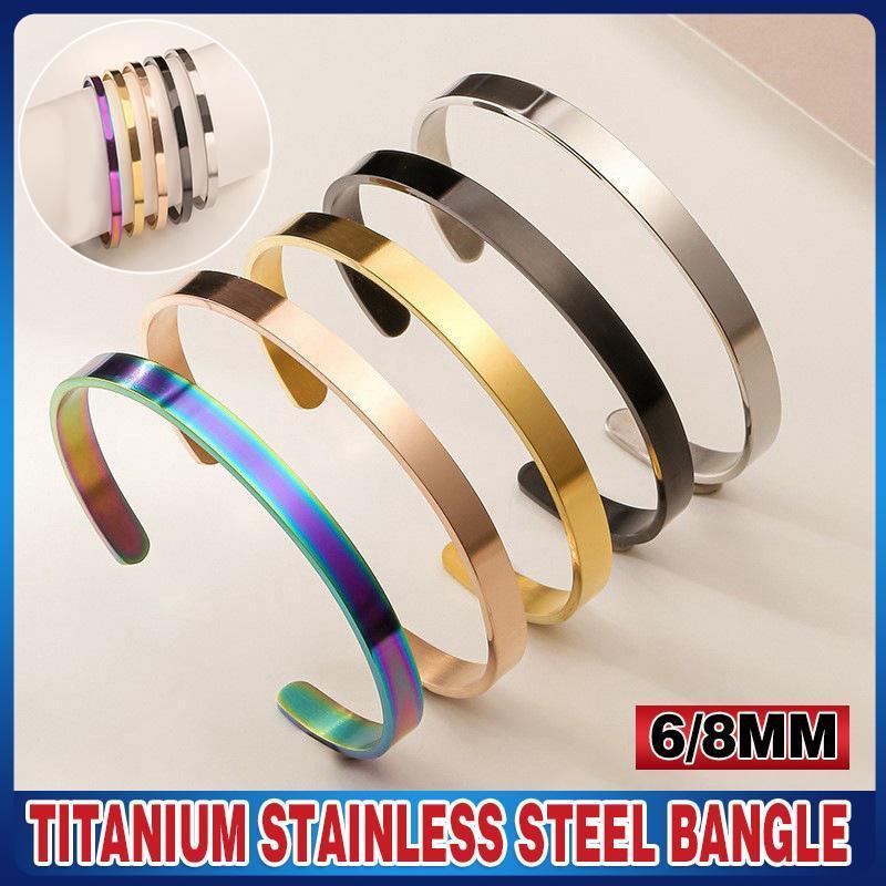 8MM Cuff Bracelet Stainless Steel Twisted Open Bangle Bracelet Men Women Jewlery - UrbanNest Co