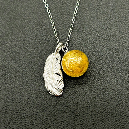 Sterling Silver Leave Aroma Necklace - Yellow | Energy & Healing | Diffuse on the go - UrbanNest Co