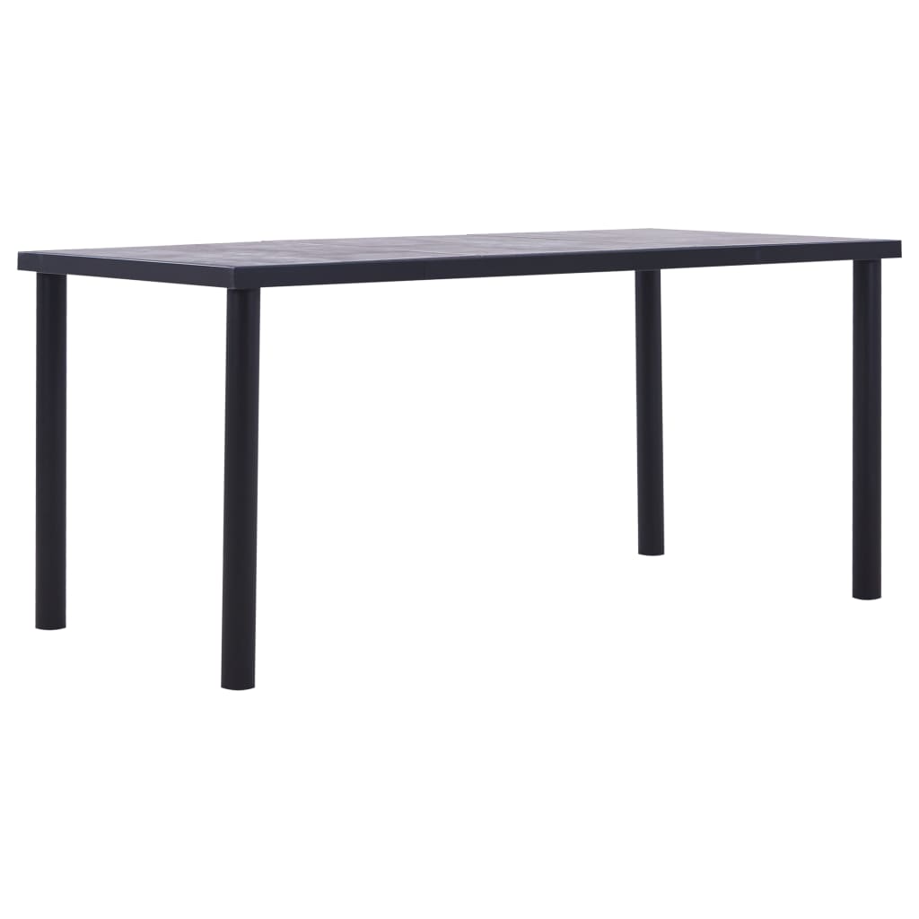 NNEVL Dining Table Black and Concrete Grey 160x80x75 cm MDF - UrbanNest Co