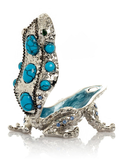 Silver Frog with Turquoise Gemstones - UrbanNest Co